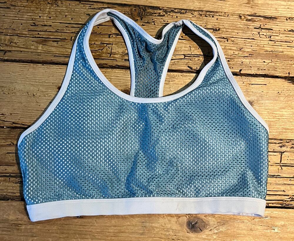 Lorna Jane Womens Size L Teal Grey Sports Bra Mesh